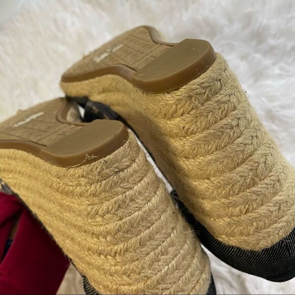 Toms Denim Blue Batik Platform Espadrille‎ Wedge Sienna Sandals Sz 10 - Picture 10 of 10